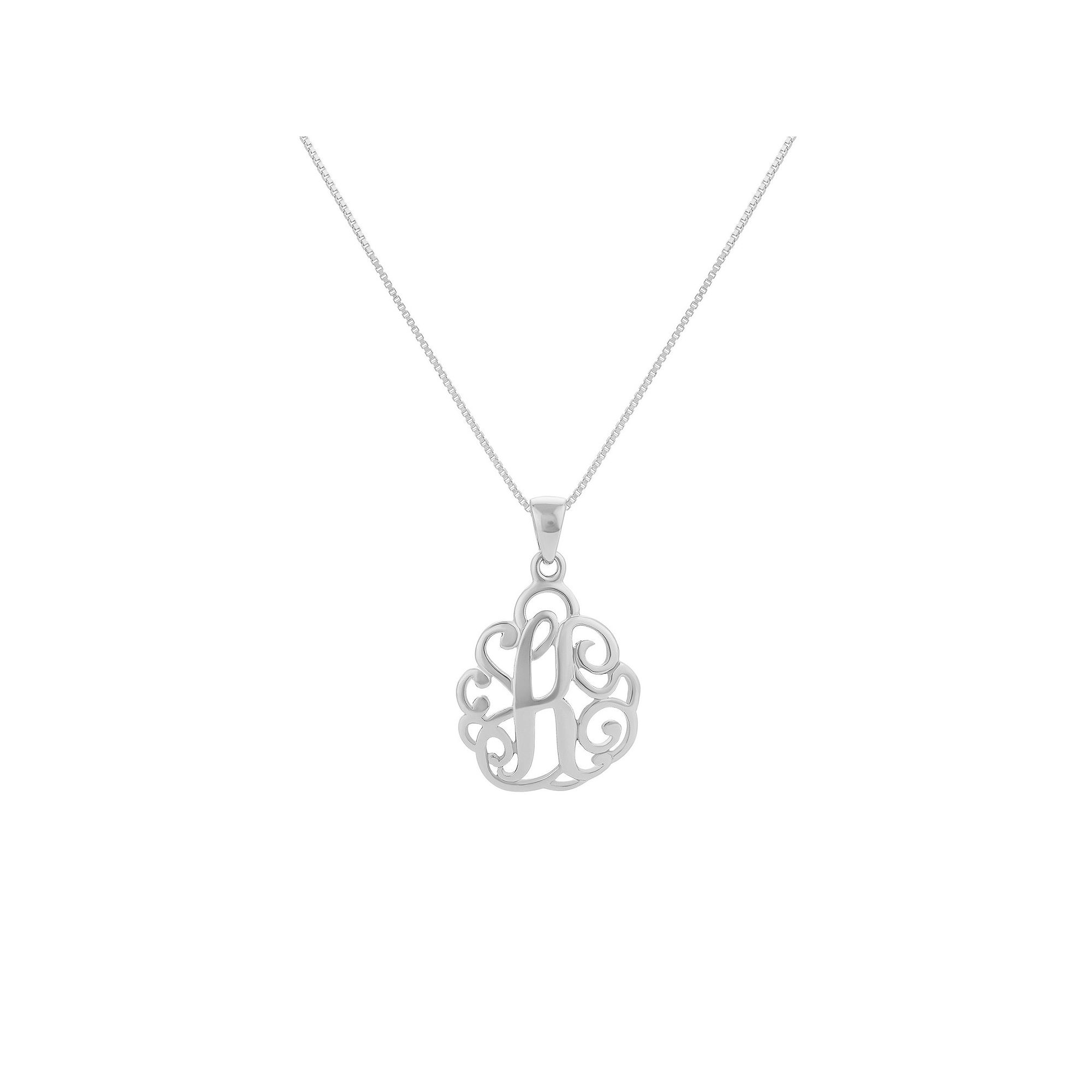 PRIMROSE Sterling Silver Monogram Initial Pendant Necklace, Womens, Size: