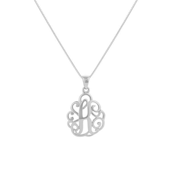 PRIMROSE Sterling Silver Monogram Initial Pendant Necklace