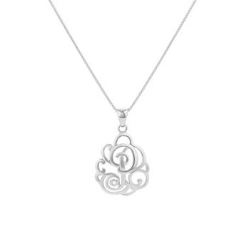 PRIMROSE Sterling Silver Monogram Initial Pendant Necklace