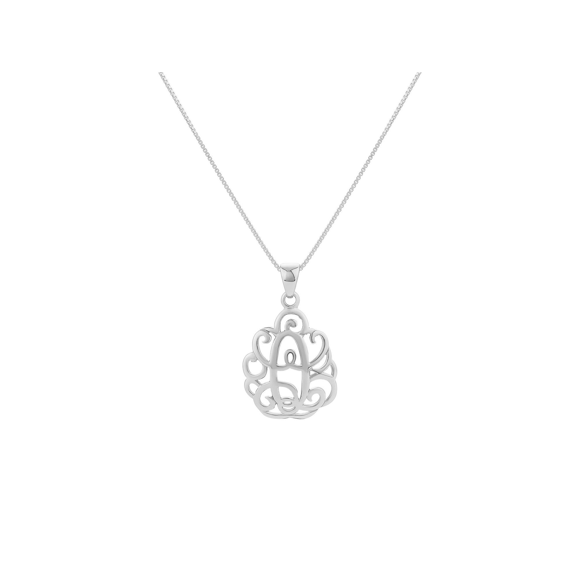 PRIMROSE Sterling Silver Monogram Initial Pendant Necklace, Womens, Size: