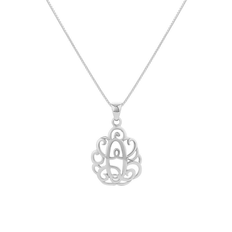 PRIMROSE Sterling Silver Monogram Initial Pendant Necklace, Womens, Size: