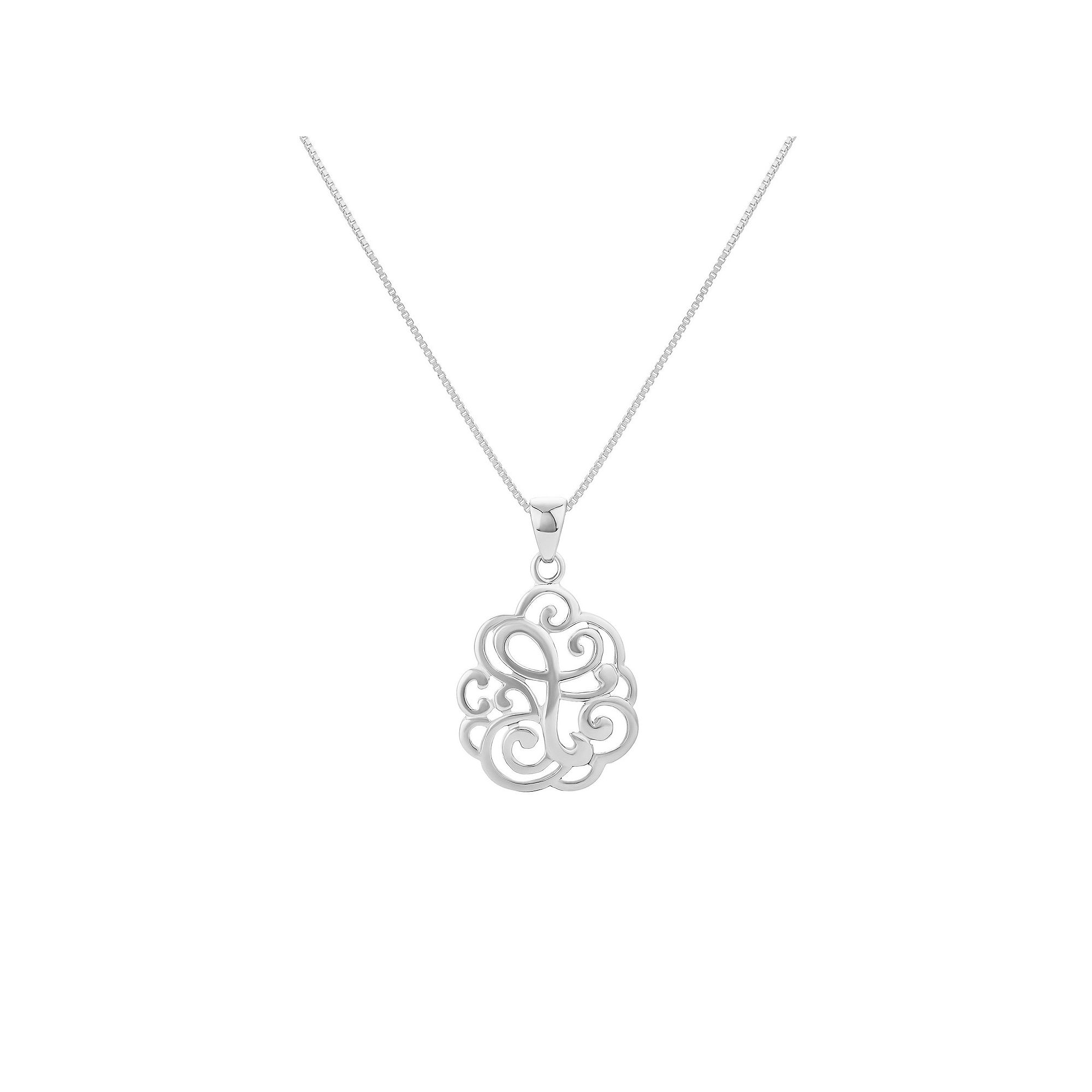 PRIMROSE Sterling Silver Monogram Initial Pendant Necklace, Womens, Size: