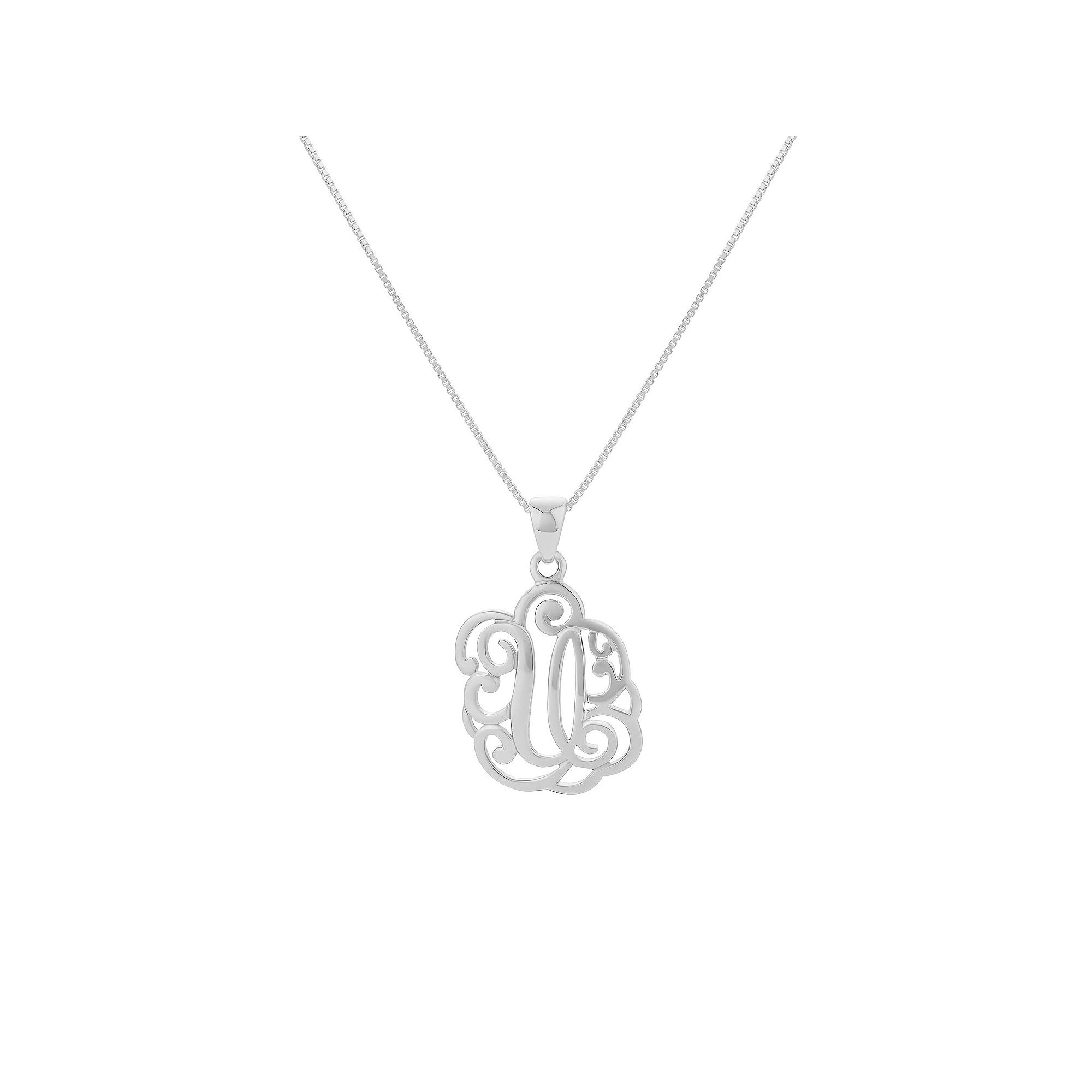 PRIMROSE Sterling Silver Monogram Initial Pendant Necklace, Womens, Size: