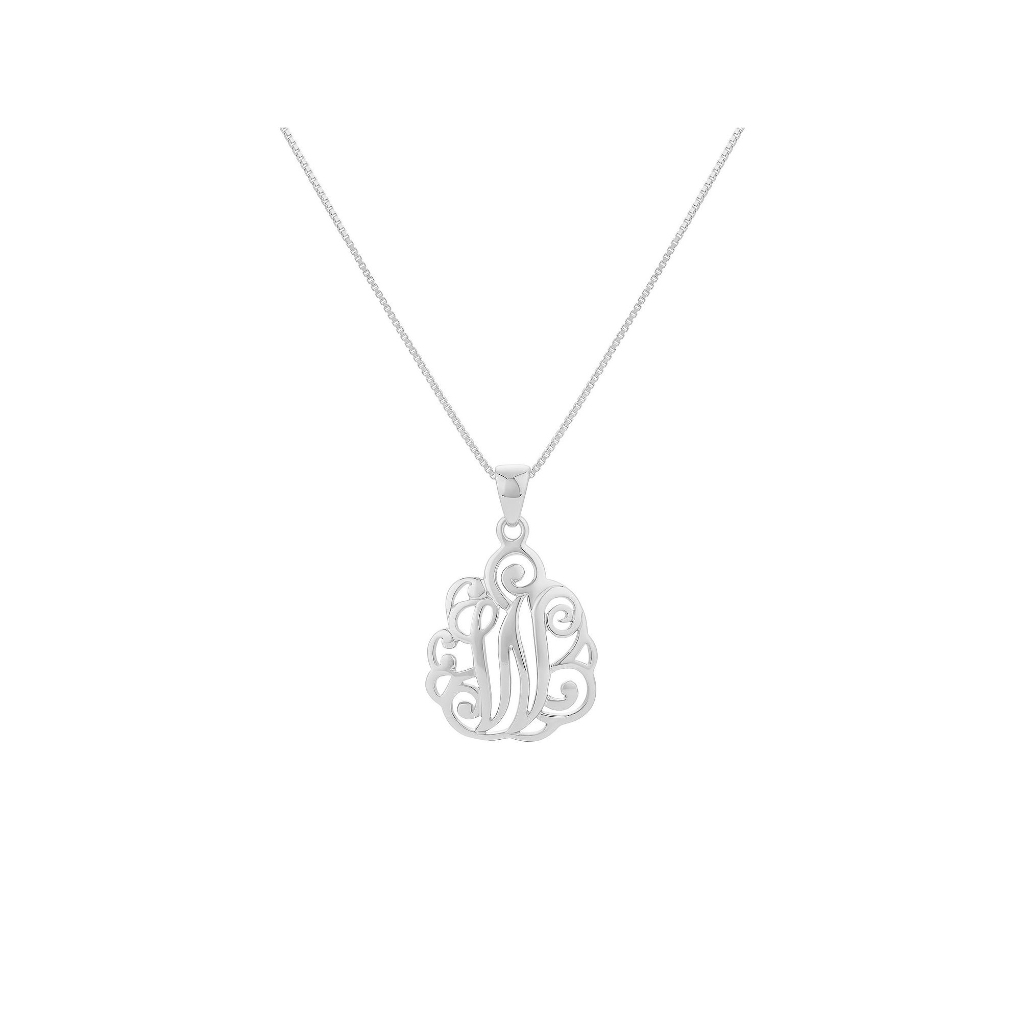 PRIMROSE Sterling Silver Monogram Initial Pendant Necklace, Womens, Size: