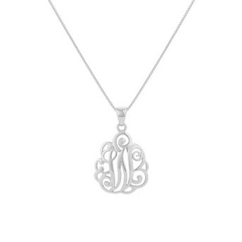 PRIMROSE Sterling Silver Monogram Initial Pendant Necklace