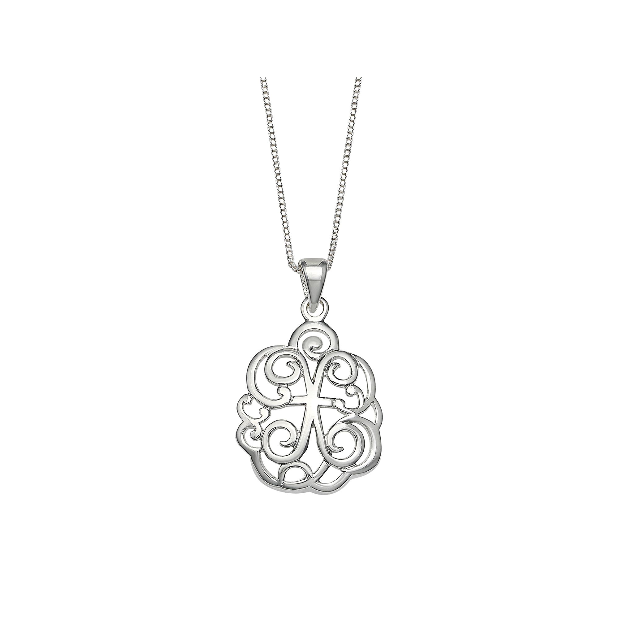 PRIMROSE Sterling Silver Monogram Initial Pendant Necklace, Womens, Size: