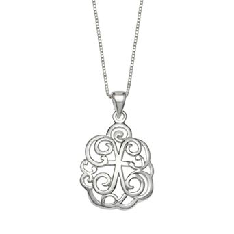 PRIMROSE Sterling Silver Monogram Initial Pendant Necklace