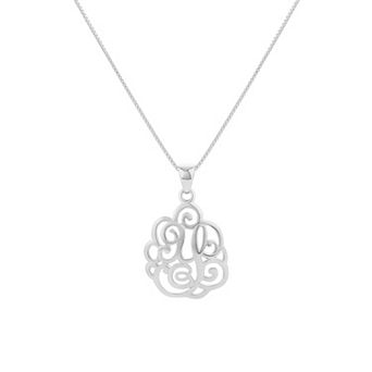 PRIMROSE Sterling Silver Monogram Initial Pendant Necklace