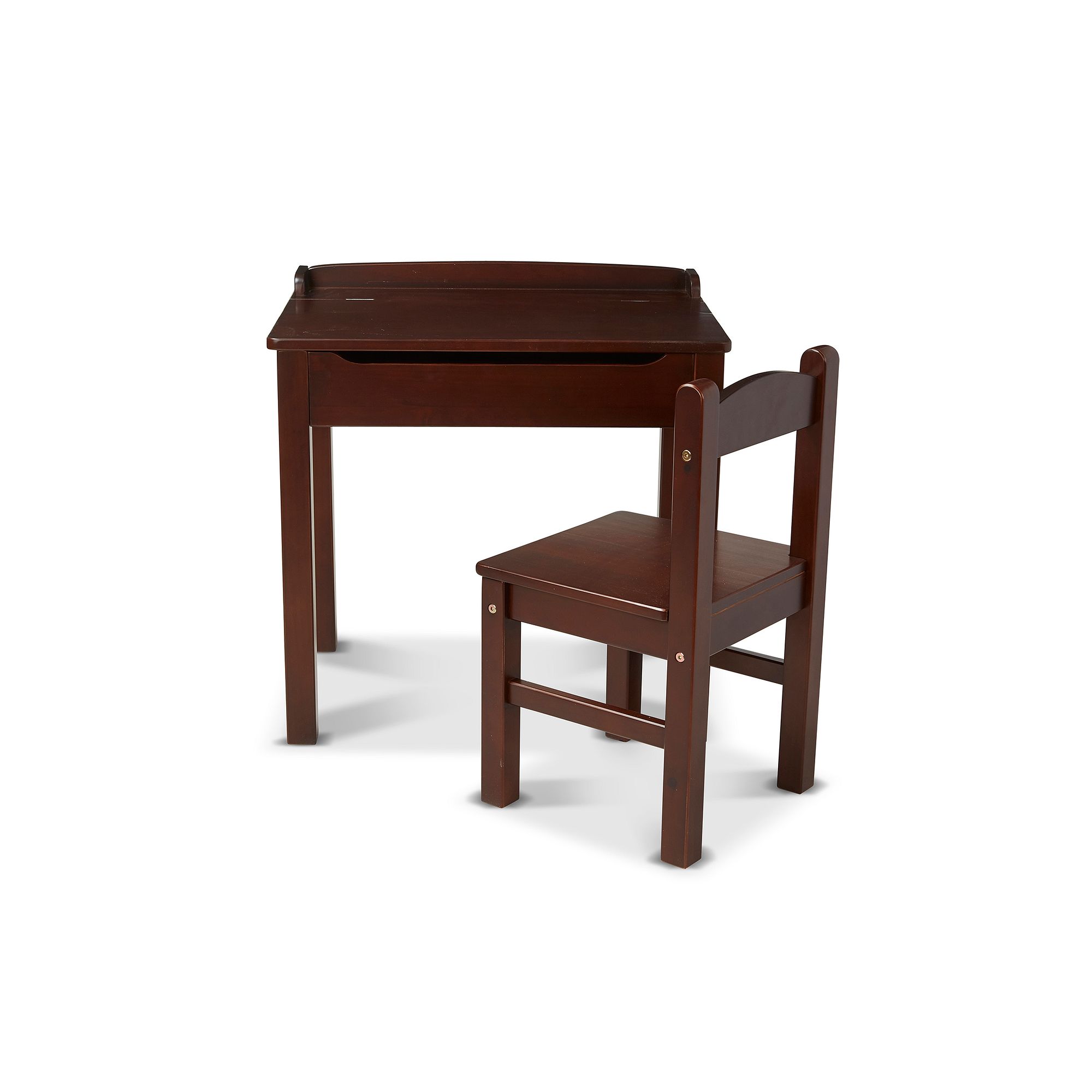 Melissa & Doug Child’s Espresso Wooden Lift-Top Desk & Chair Set, Brown