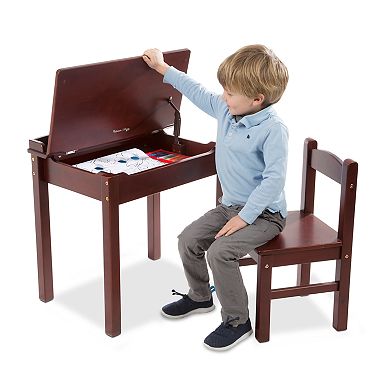 Melissa & Doug Child’s Espresso Wooden Lift-Top Desk & Chair Set