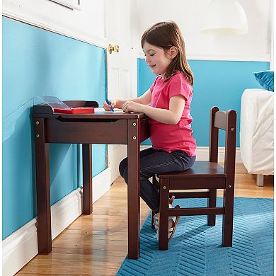 Melissa & Doug Child’s Espresso Wooden Lift-Top Desk & Chair Set