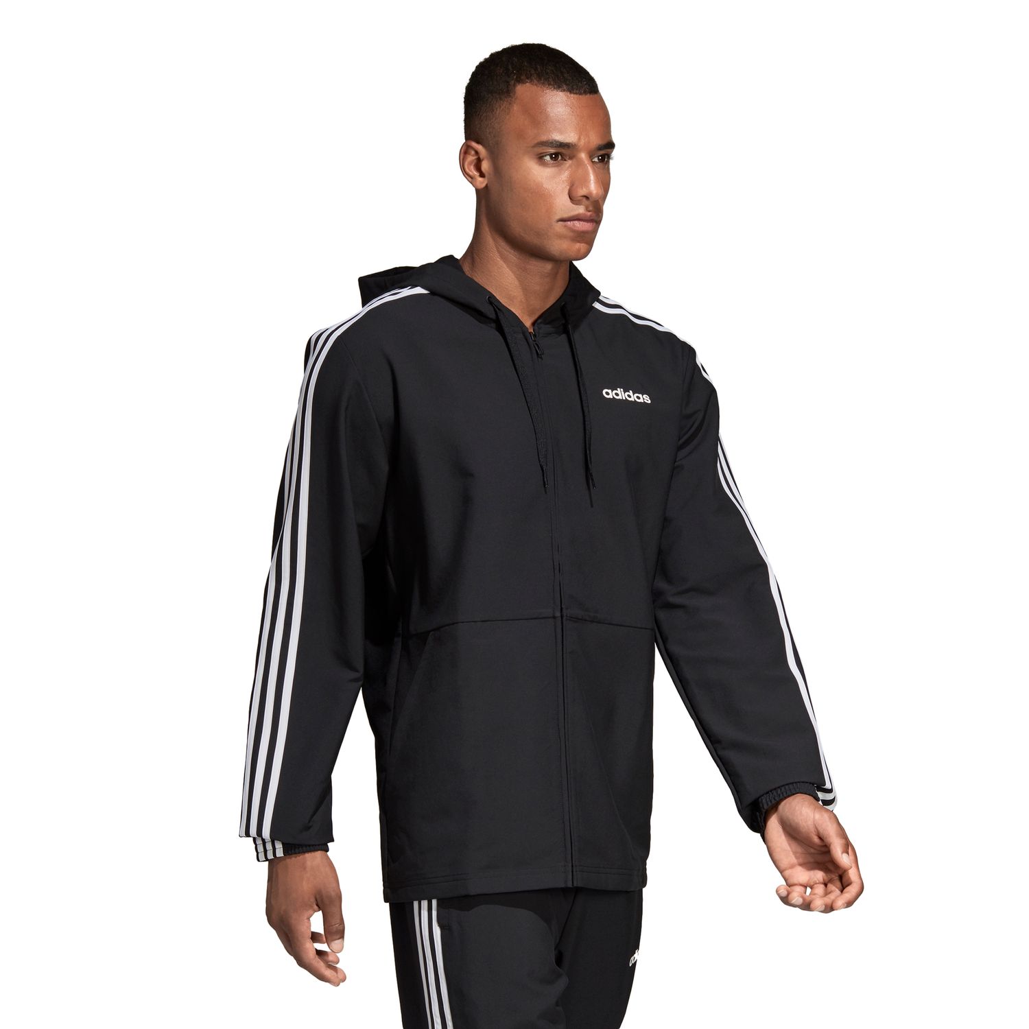 adidas men's essentials hooded wind jacket