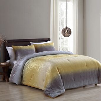 Geneva Bradshaw Velvet Ombre Comforter Set with Shams