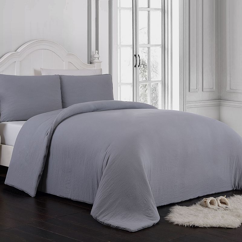 Gweneth 3-piece Super Soft Comforter Set, Grey, King