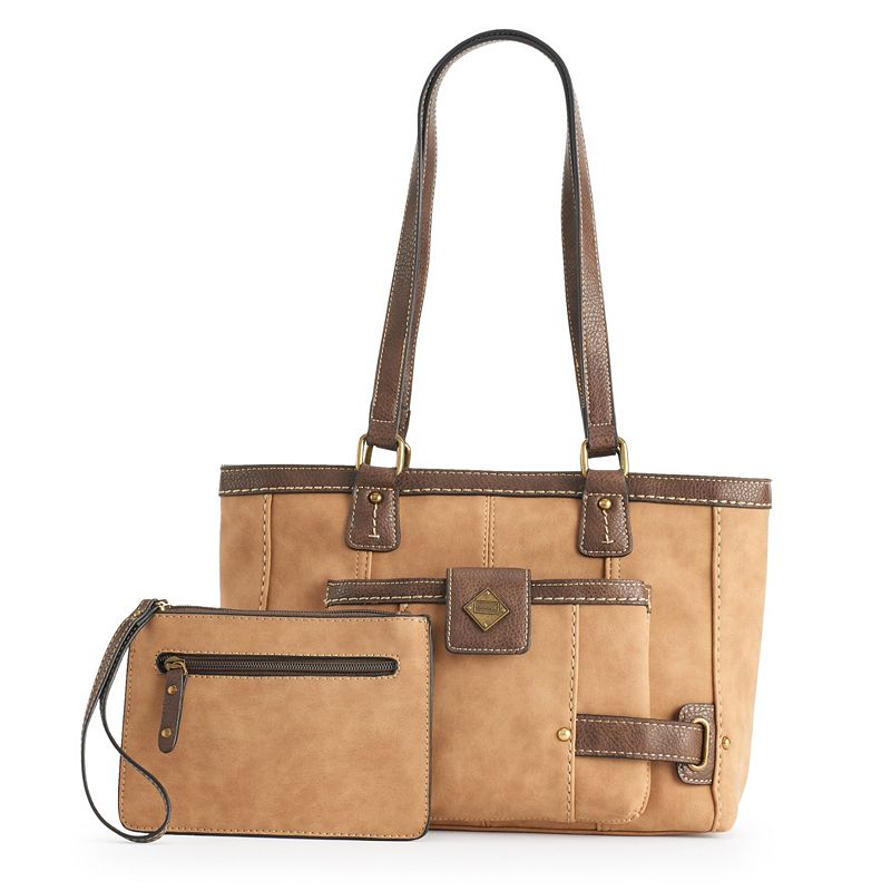 Concept Montville Tote with Wristlet, Med Brown
