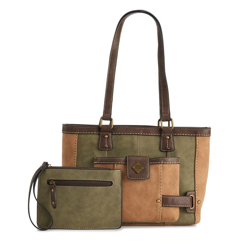 Concept Montville Tote with Wristlet, Med Brown