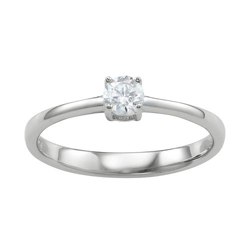 Sterling Silver Cubic Zirconia Promise Ring 