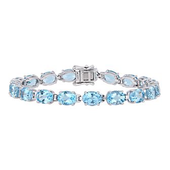 Stella Grace Sterling Silver Blue Topaz Tennis Bracelet