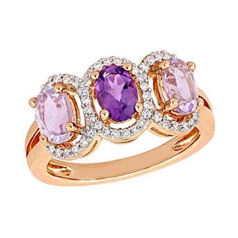 Stella Grace Amethyst & 1/5 Carat T.W. Diamond Halo Ring