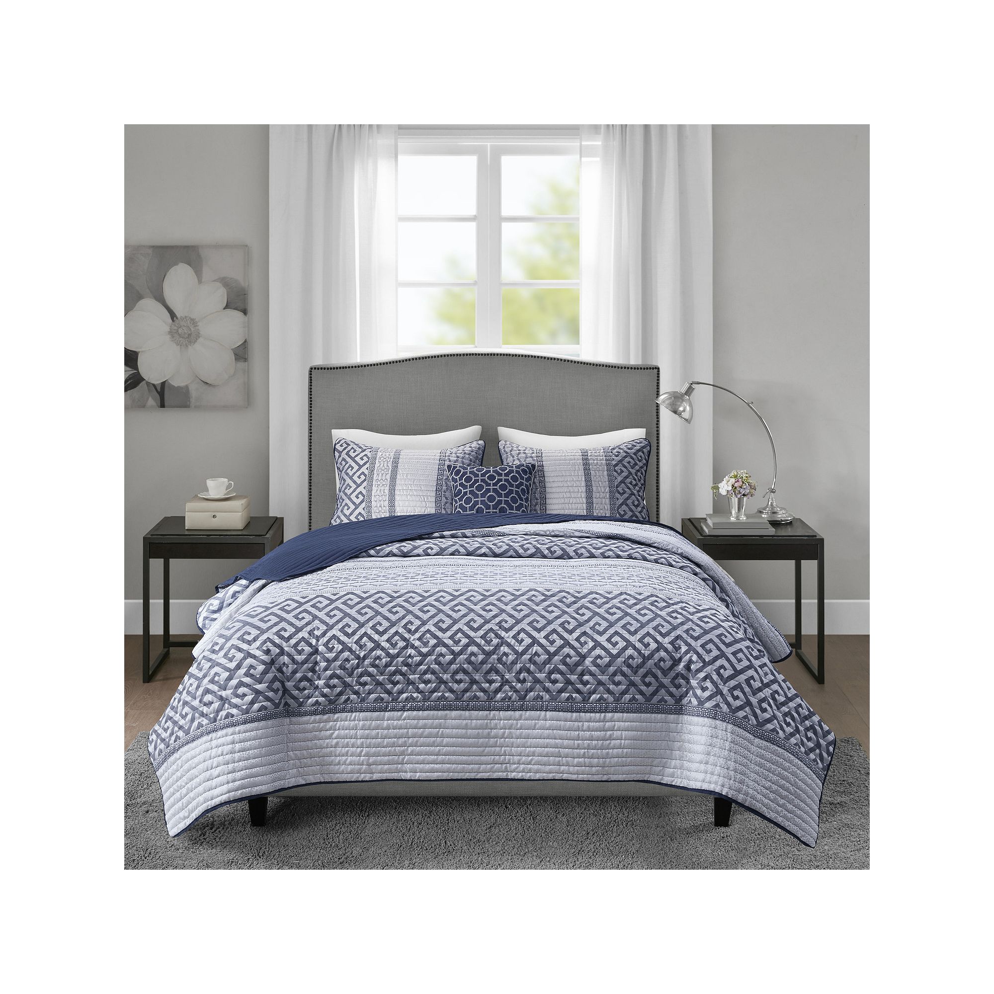 Madison Park Christian 4-piece Jacquard Quilt Set with Shams and Throw Pill