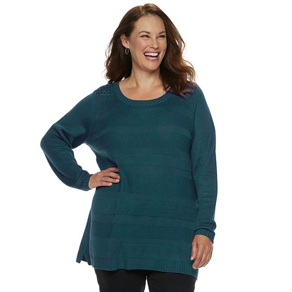 Plus Size Croft & Barrow® Pointelle Sweater