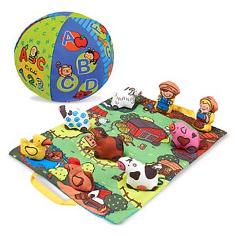 Melissa & Doug K&rsquo;s Kids 2-in-1 Talking Ball and Take-Along Farm Play Mat