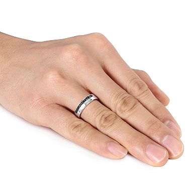 Stella Grace Sterling Silver Black Diamond Men's Ring