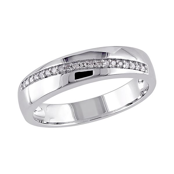 Stella Grace Sterling Silver 1/10 Carat T.W. Diamond Men's Ring