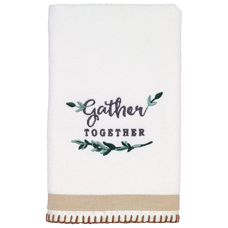 Avanti Modern Farmhouse Cotton Embroidered Hand Towel Bedding, 3 pcs., Pick up in the cage.