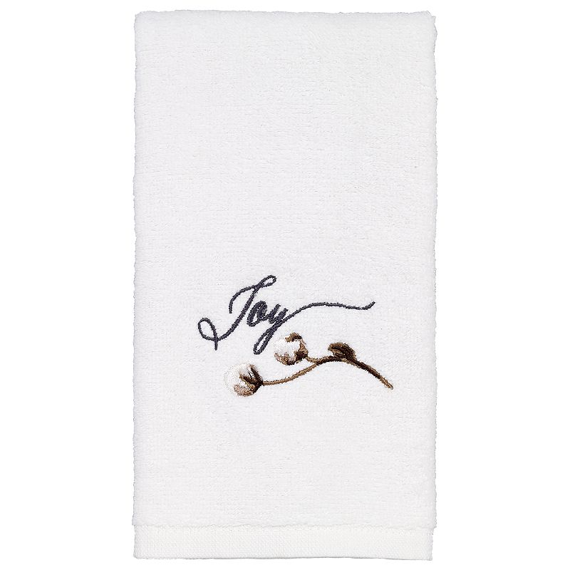 Avanti Modern Farmhouse Cotton Embroidered Fingertip Towel Bedding, 4 pcs. Pick up in the cage.