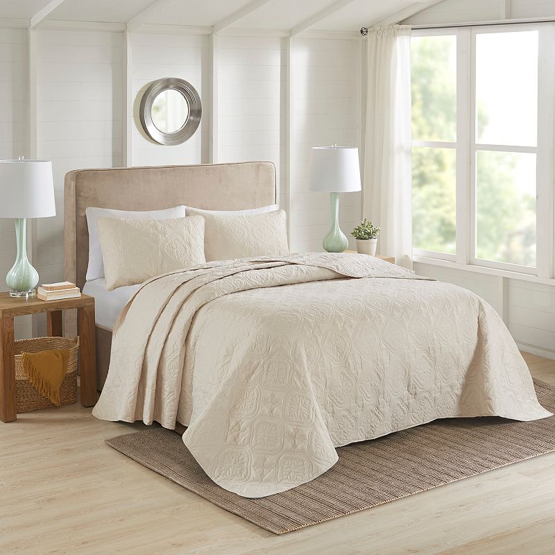 510 Design Hayley 3-Piece Bedspread Set, White, Full/Queen