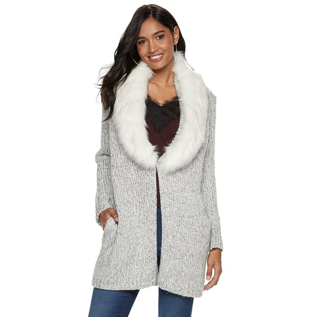 Women's Jennifer Lopez Faux-Fur Cardigan