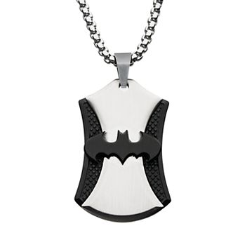 DC Comics Batman Two Tone Stainless Steel Dog Tag Necklace