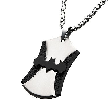 DC Comics Batman Two Tone Stainless Steel Dog Tag Necklace