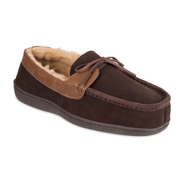 Men's Chaps Wide Width Suede Moccasin Slippers