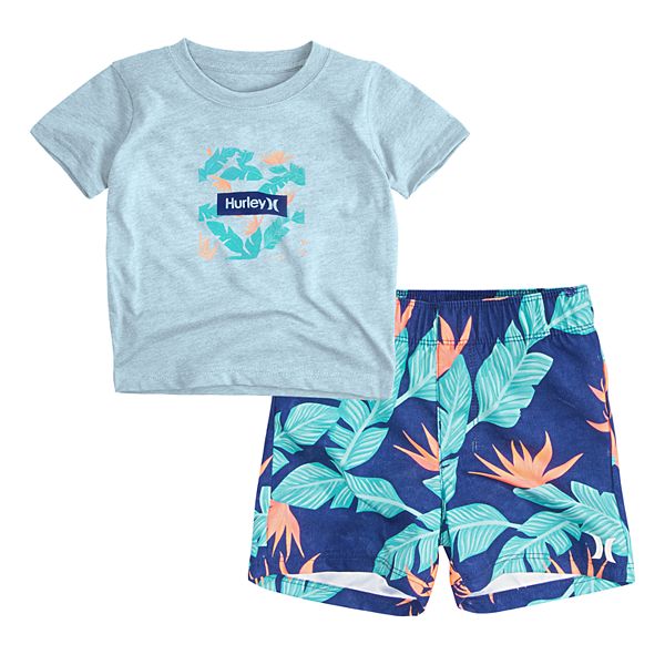 Onderbreking crisis software Toddler Boy Hurley T-Shirt & Board Shorts Set