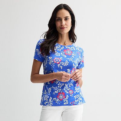 3/4 Length Sleeve Womens Tops Summer Fall V Neck Floral Print T Shirts Blouses Dressy Casual 3 Quarter Sleeve Tunics Black At Women's Clothing Store