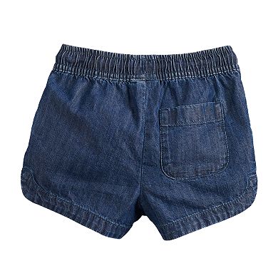 Baby Girl Jumping Beans® Dolphin-Hem Chambray Shorts