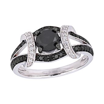 Stella Grace 10k White Gold 1 3/8 Carat T.W. Black & White Diamond Ring