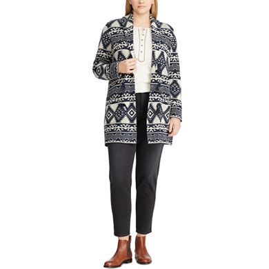 Plus Size Chaps Southwestern Print Toggle Sweater Jacket
