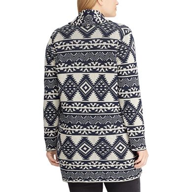 Plus Size Chaps Southwestern Print Toggle Sweater Jacket