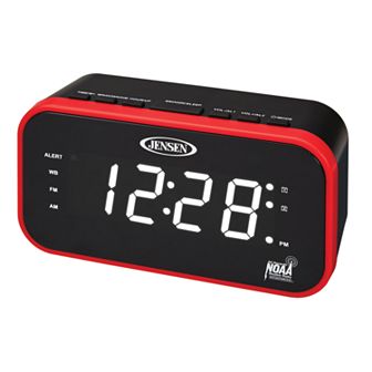 Jensen AM/FM Weather Band Clock Radio with Weather Alert