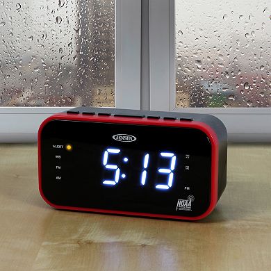 Jensen AM/FM Weather Band Clock Radio with Weather Alert