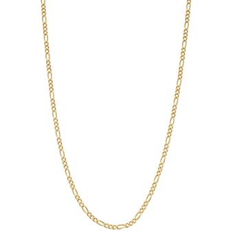 Primavera 24k Gold Over Silver 24 in Figaro Chain Necklace