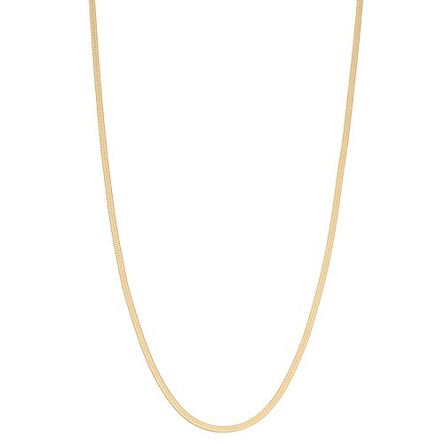 Primavera 24k Gold Over Silver Herringbone Chain Necklace
