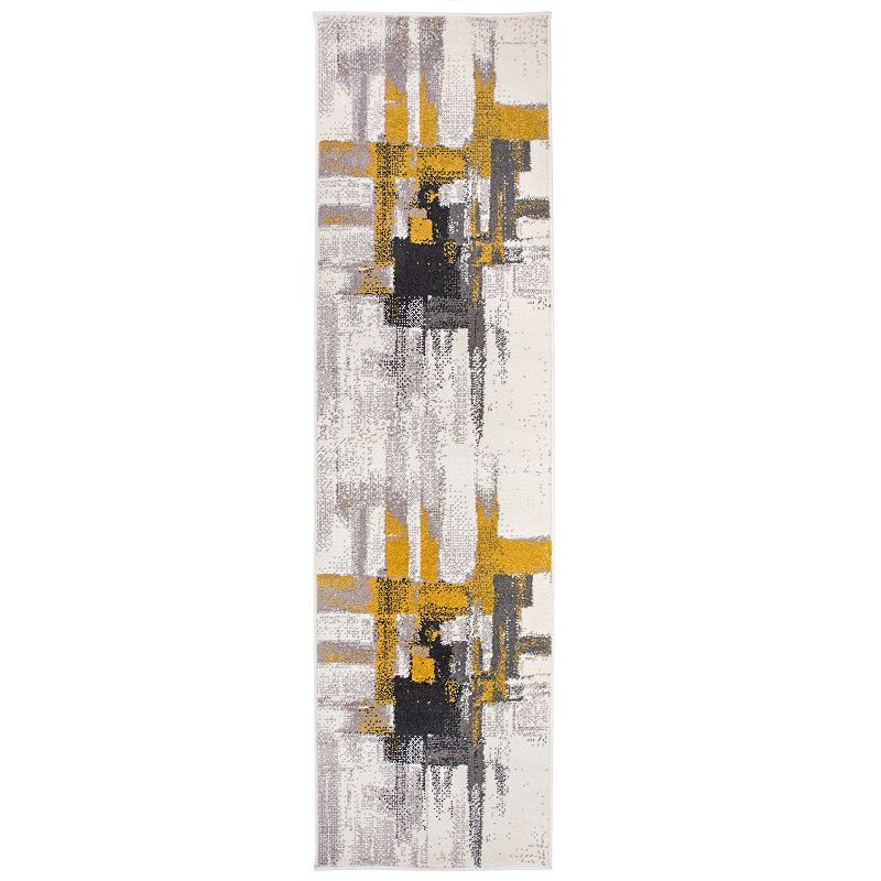Nevada Contemporary Modern Abstract Rug, Yellow, 6.5X9 Ft