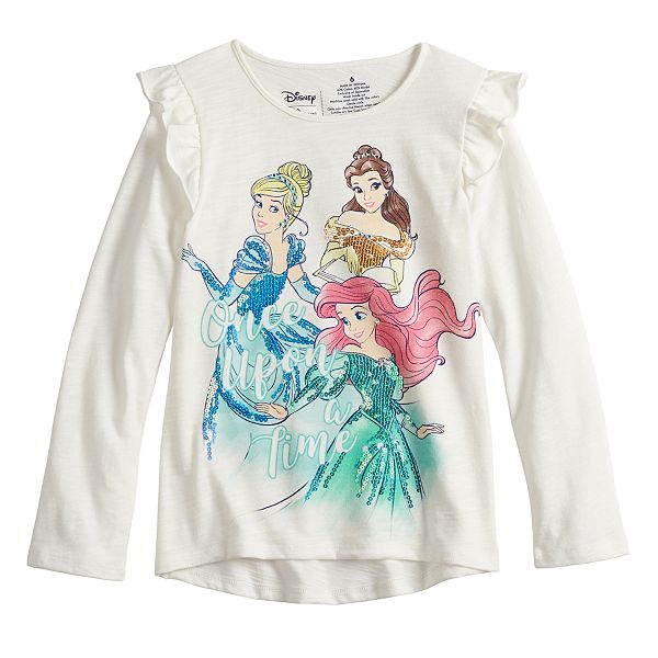 Disney's Belle, Cinderella & Ariel Toddler Girl Sequined Graphics Top ...