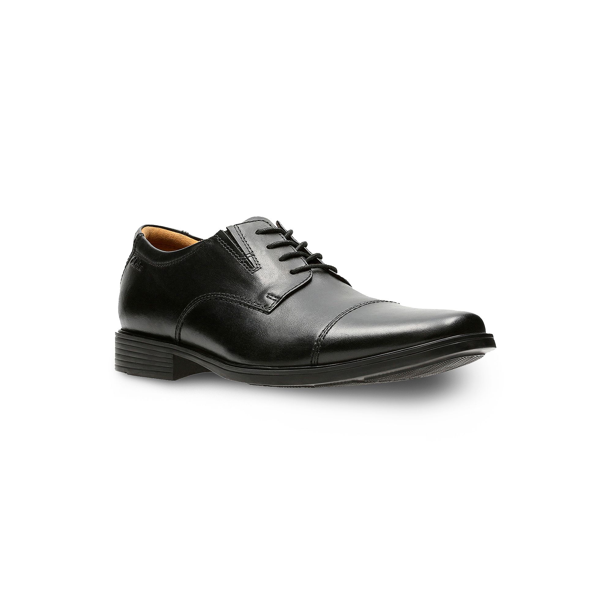 Clarks® Tilden Cap Mens Dress Shoes, Size: 8.5 Wide, Black Leather