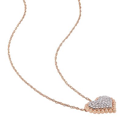 Stella Grace 10k Gold 1/4 Carat T.W. Diamond Heart Necklace
