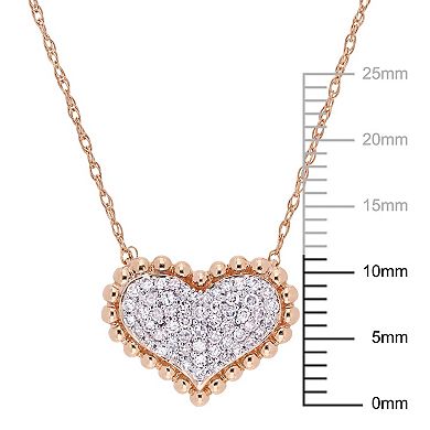 Stella Grace 10k Gold 1/4 Carat T.W. Diamond Heart Necklace